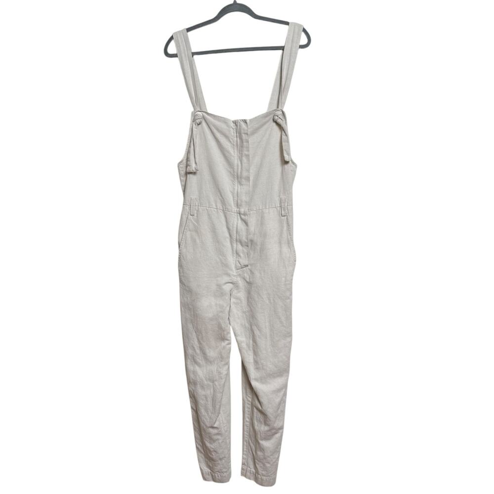 TELA Linen Cotton Blend Overall Size S 42 EU Front Zipper Closure Made in Italy